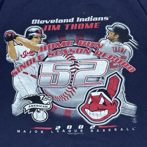Vintage Cleveland Indians T Shirt Size XL JIM Thome 2002‎ Home Run Season Record - Picture 2 of 6